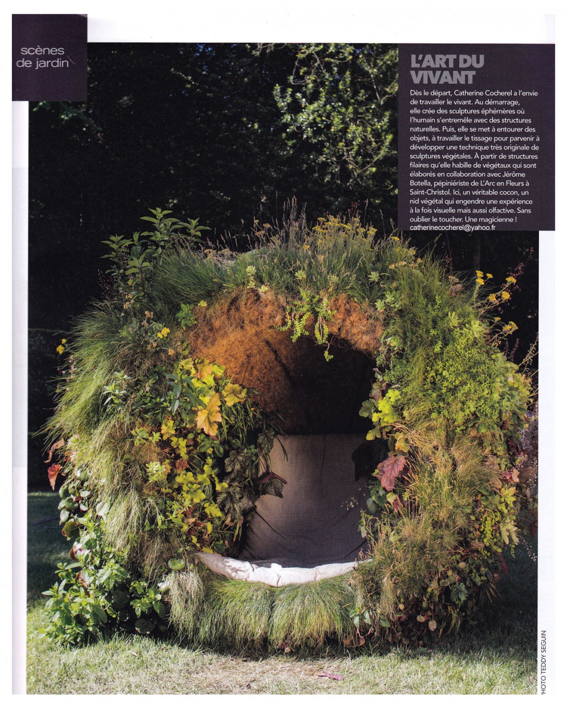 Parution dans le magazine « Les plus beaux Jardins » septembre 2014